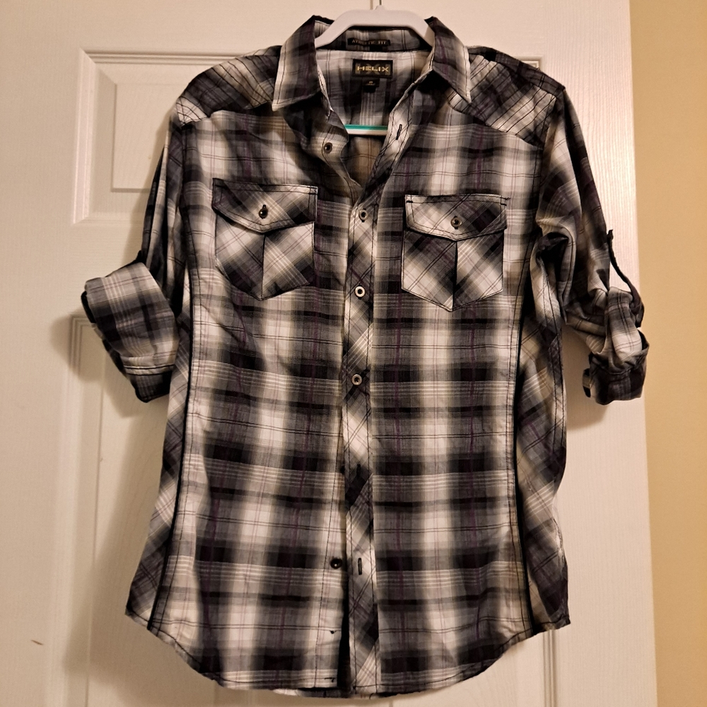 Mens plaid button down